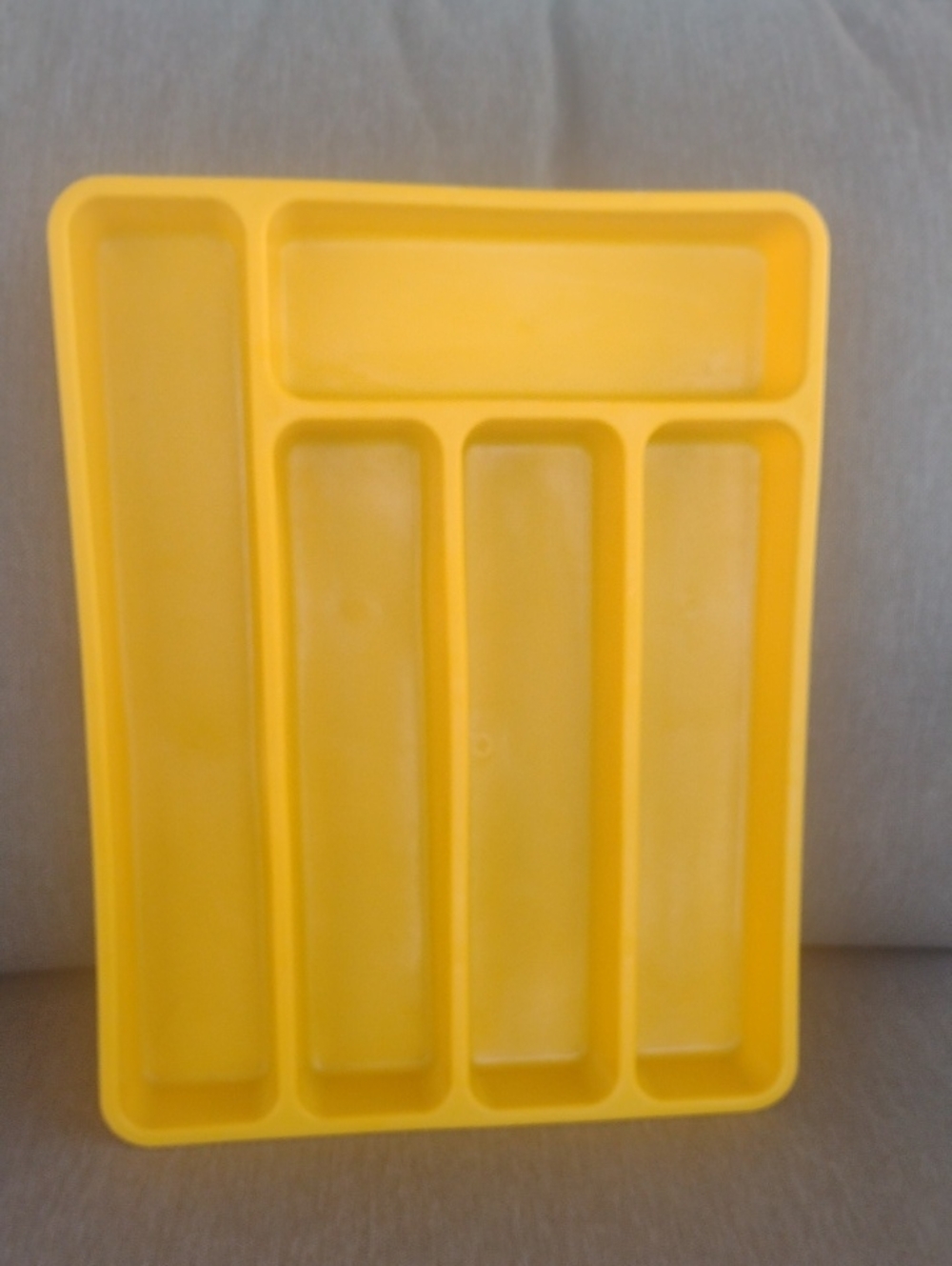 Vintage Max Klein Yellow Plastic Utensil Drawer Organizer Tray